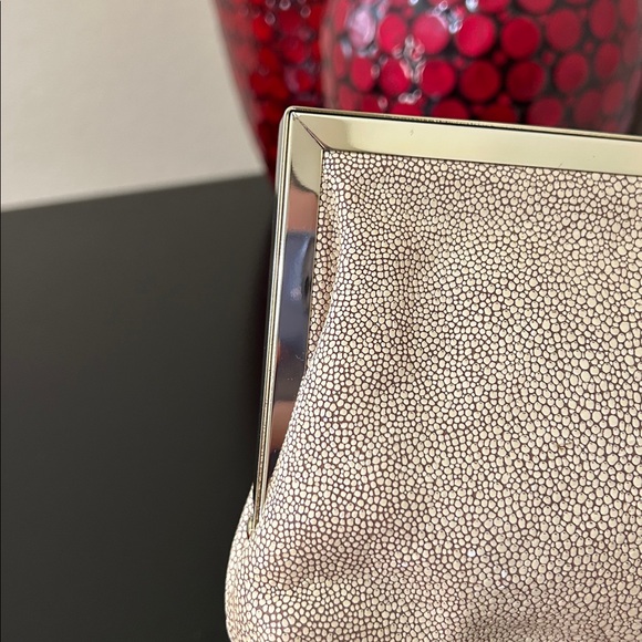 Kate Spade Queen of the Nile Stingray-Style Leather Clutch – Tan Gold Hardware - Picture 7 of 17